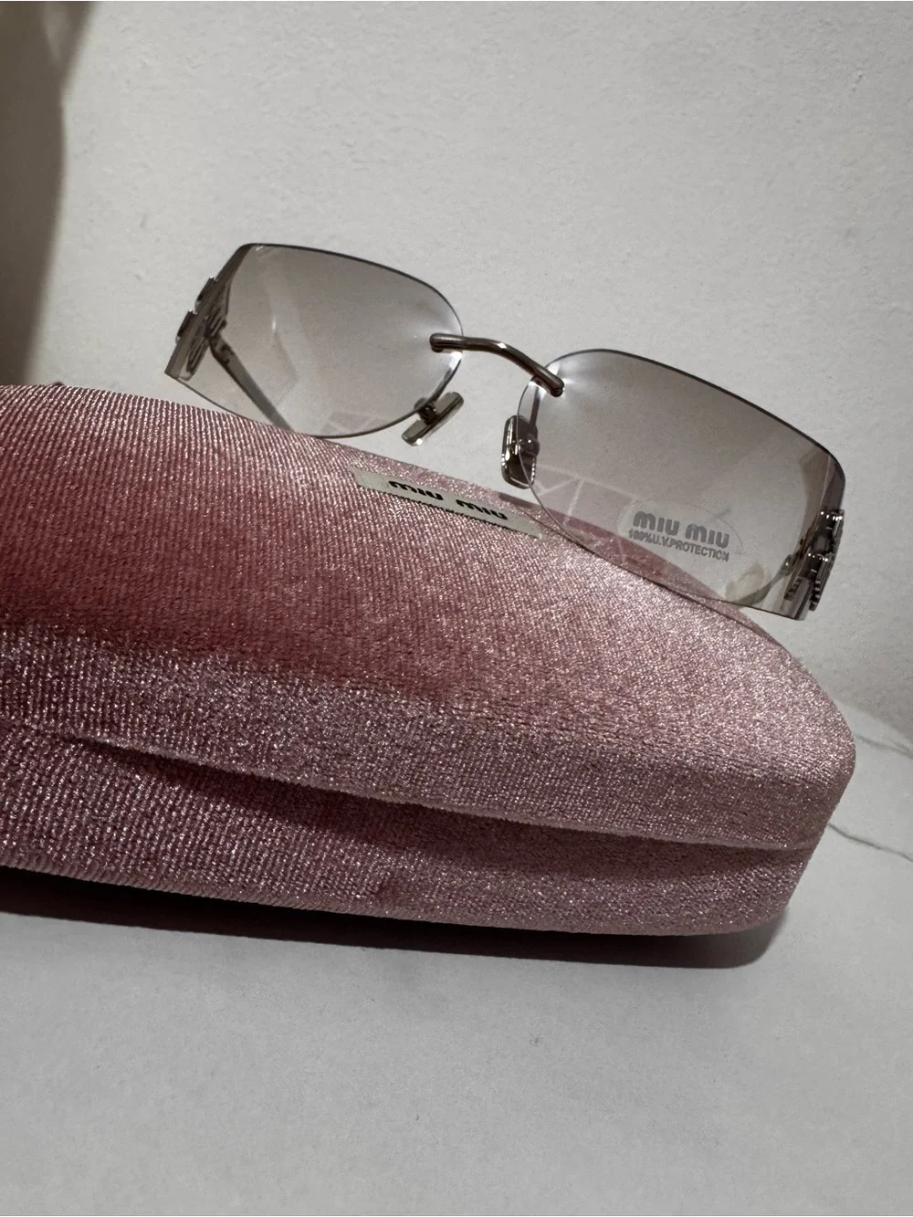 Miu Miu Rimless 2YK style  Sunglasses SIlver